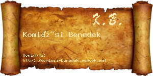 Komlósi Benedek névjegykártya